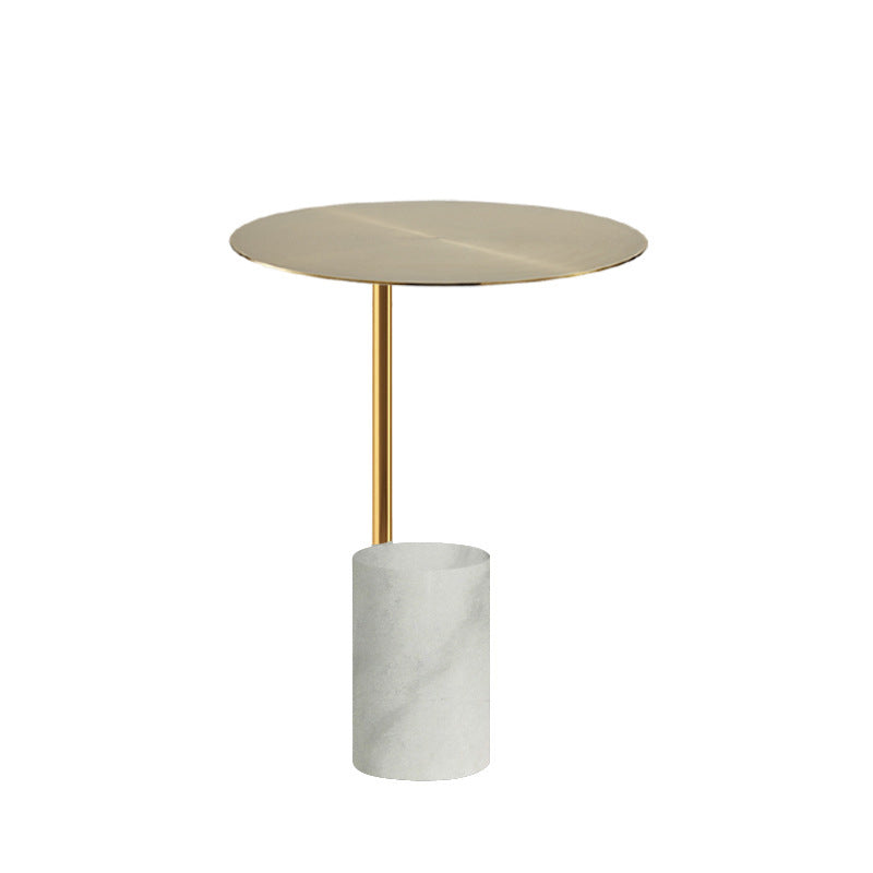Scandinavian Side Table Marble Pedestal Round Living Room End Table