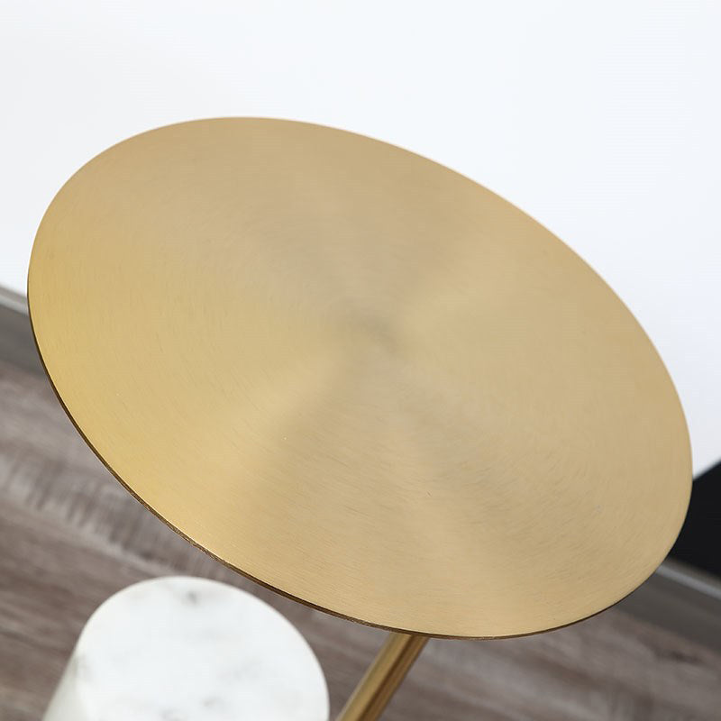 Scandinavian Side Table Marble Pedestal Round Living Room End Table