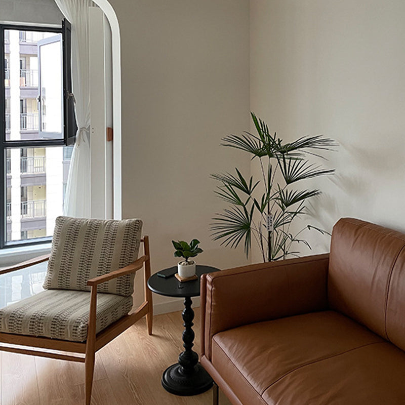 Side Table Metal Pedestal Table Round Mid-Century Living Room