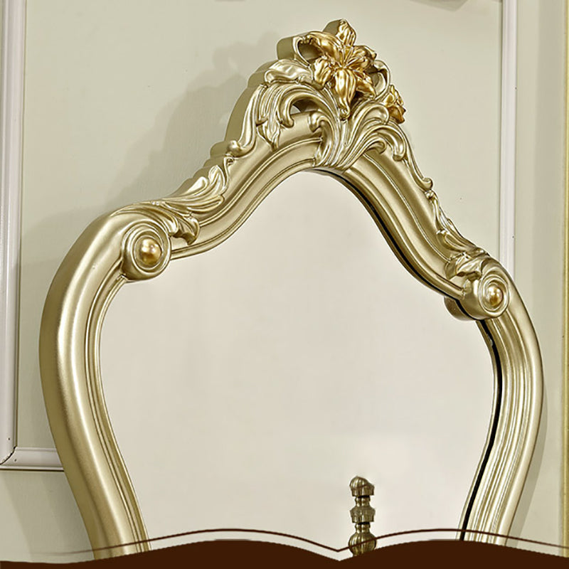 Victorian 2-Drawer Dressing Table Stool Set Solid Wood Vanity Desk