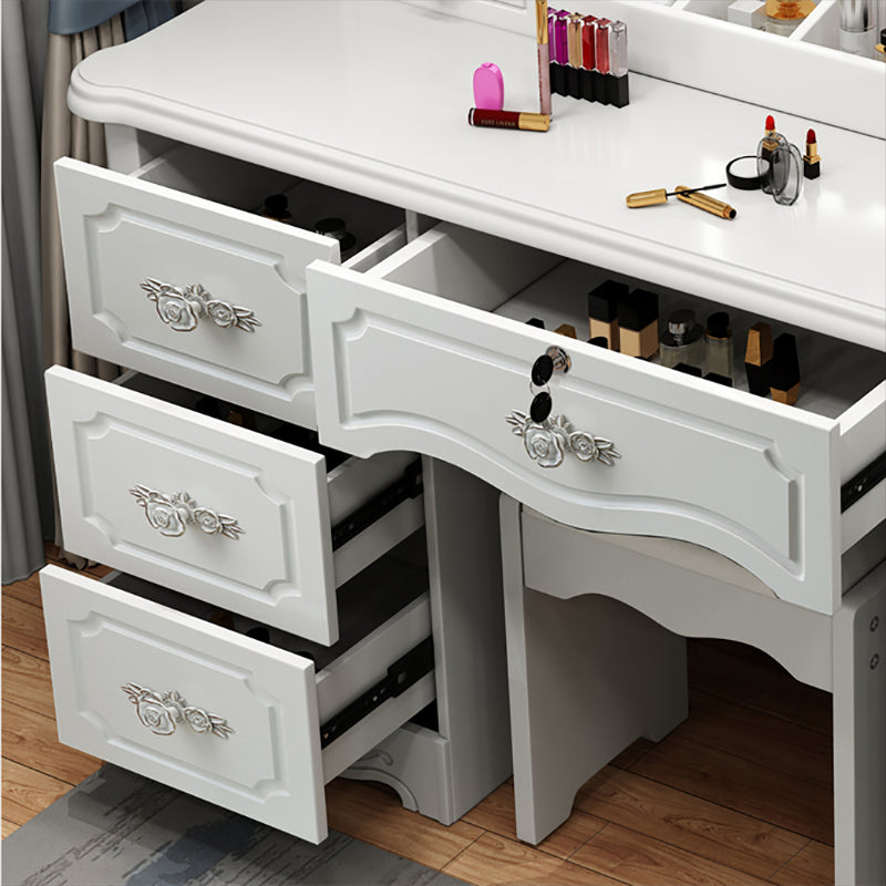 Make-up Vanity Standing Wooden 5-Drawers Mirror Contemporary