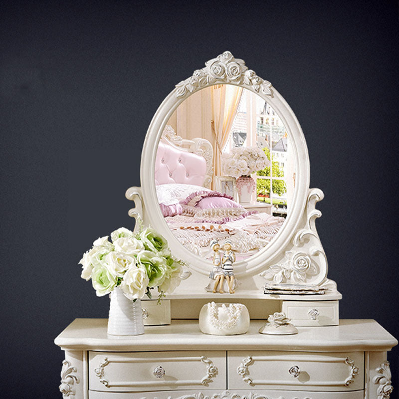 Victorian Solid Wood Vanity Dressing Table 4 Drawer Makeup Vanity Desk