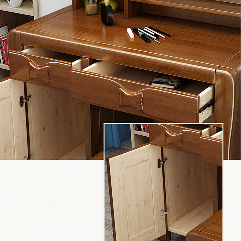 Make-up Vanity Standing Solid Wood Double Drawers Mirror Traditional Bedroom