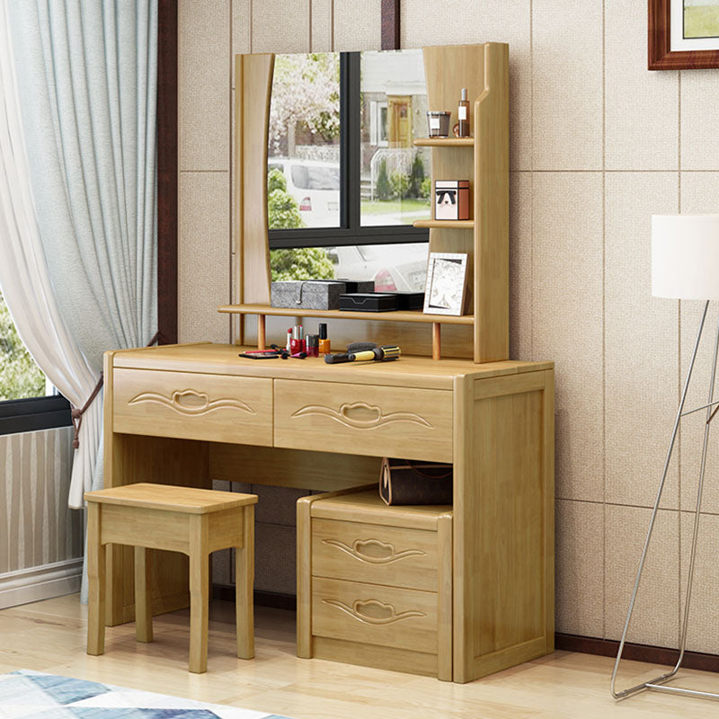 Traditional Bedroom Solid Wood 4 Drawer Standing Make-up Vanity