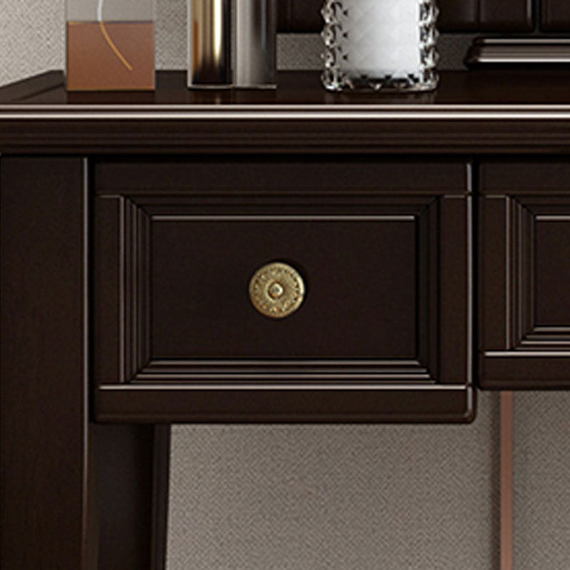 Traditional Solid Wood Vanity Makeup Table Set 3-Drawer Dressing Table