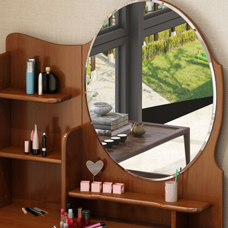 Make-up Vanity Standing Solid Wood Double Drawers Traditional