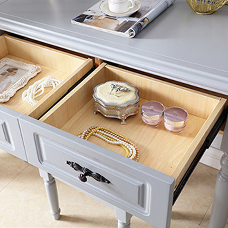 Bedroom Victorian Double Drawers Solid Wood Standing Make-up Vanity