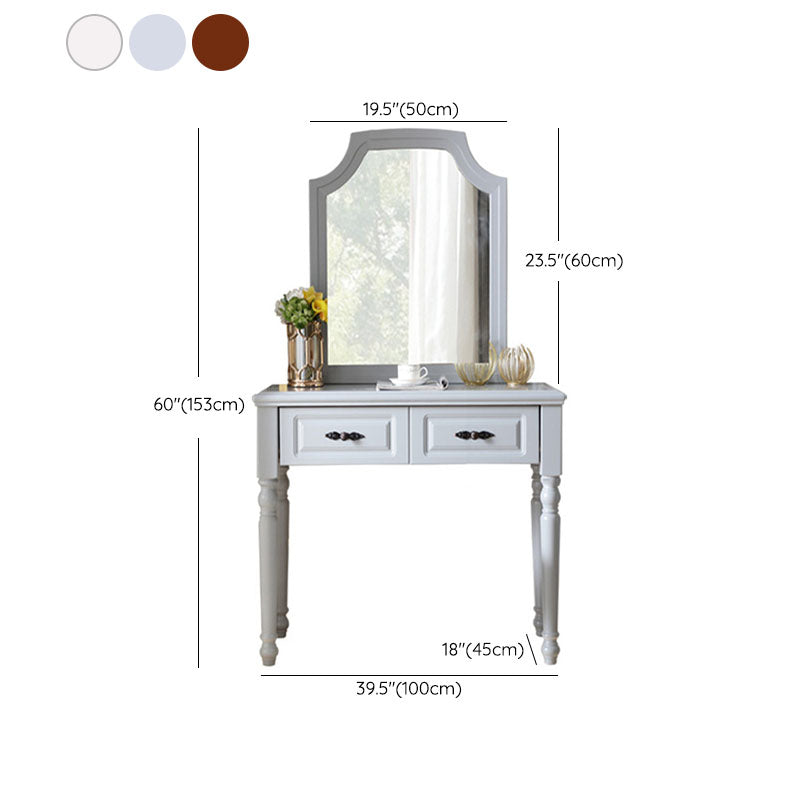 Bedroom Victorian Double Drawers Solid Wood Standing Make-up Vanity