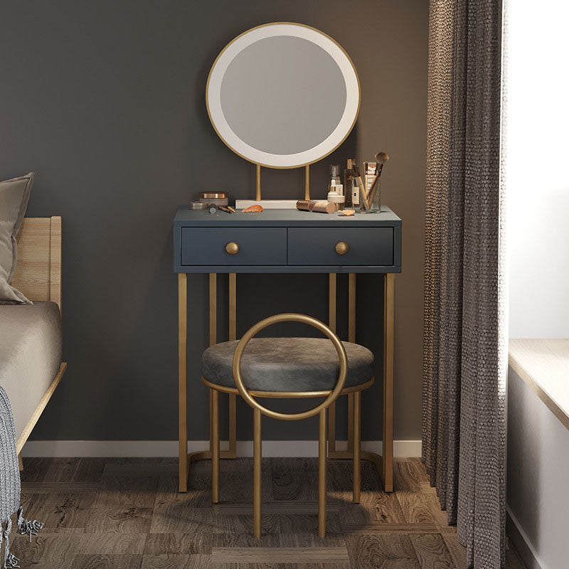Bedroom Glam with Double Drawers Wooden Standing Make-up Vanity