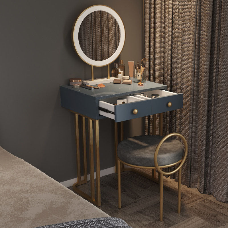 Bedroom Glam with Double Drawers Wooden Standing Make-up Vanity