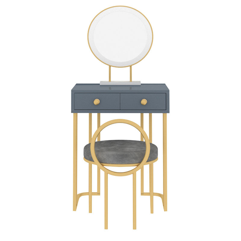 Bedroom Glam with Double Drawers Wooden Standing Make-up Vanity