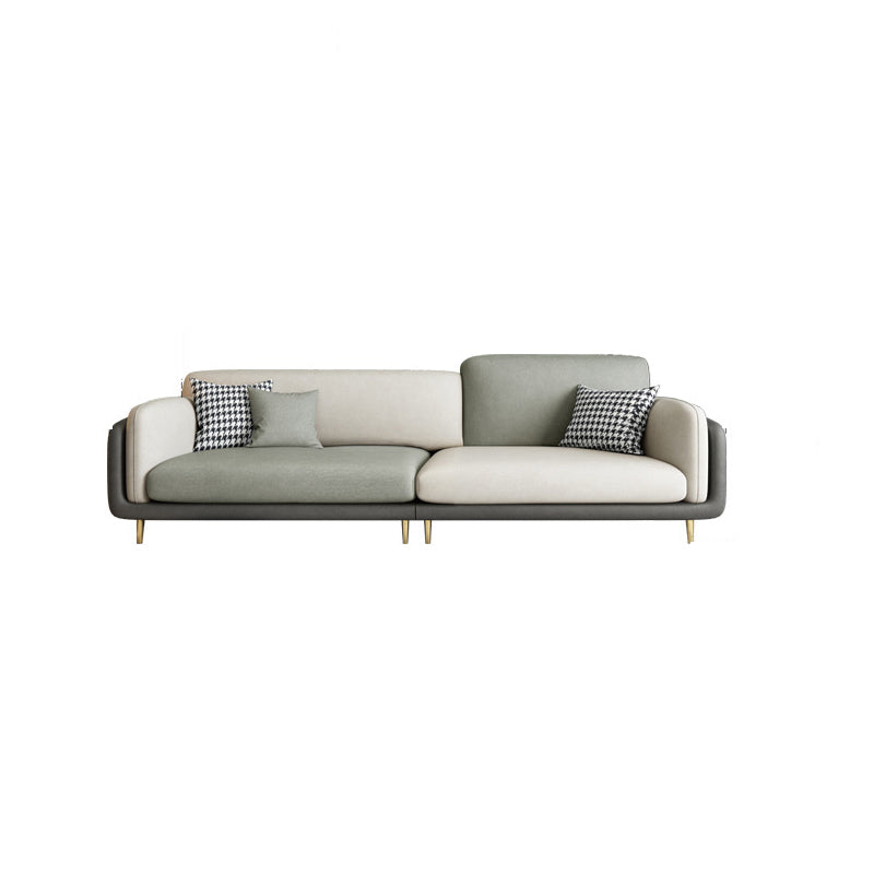 Contemporary 34.65" H Faux Leather Square Arm Sofa for Living Room