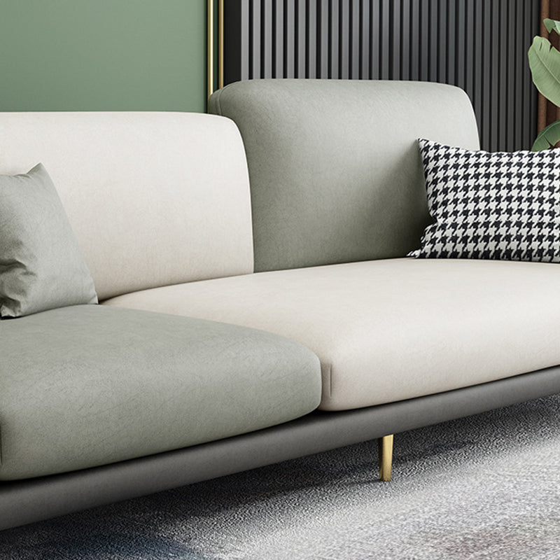 Contemporary 34.65" H Faux Leather Square Arm Sofa for Living Room