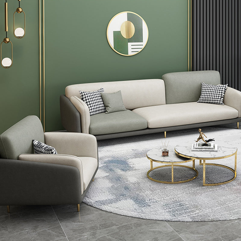 Contemporary 34.65" H Faux Leather Square Arm Sofa for Living Room
