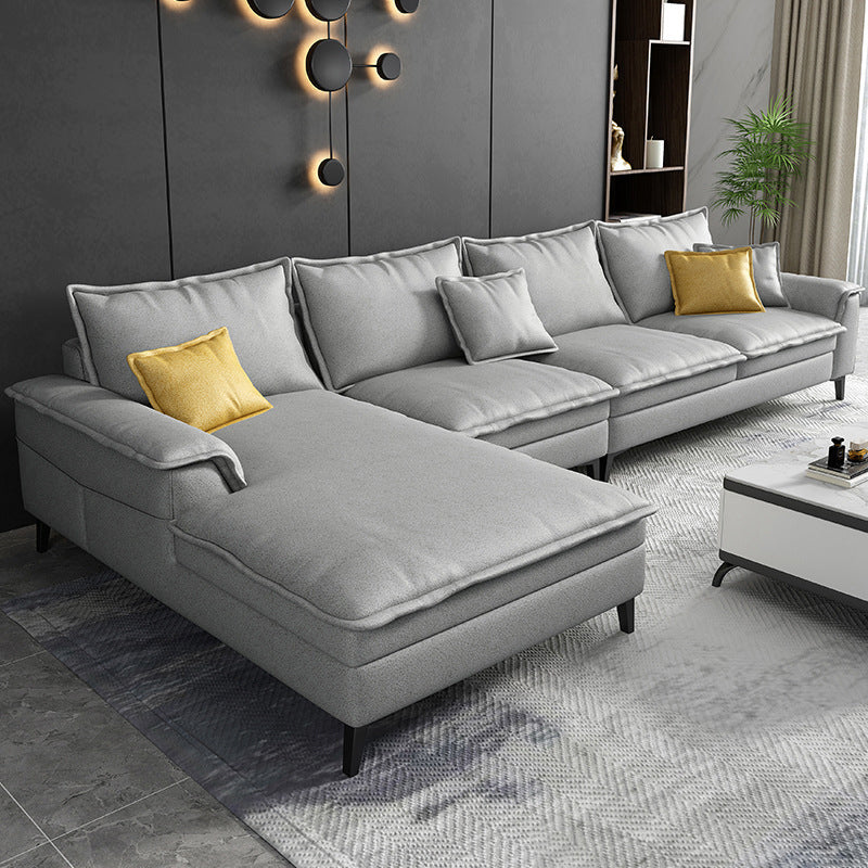 Scandinavian 4-seat Pillow Top Arm Sectional 37.4" High Sectional with 4 Pillows