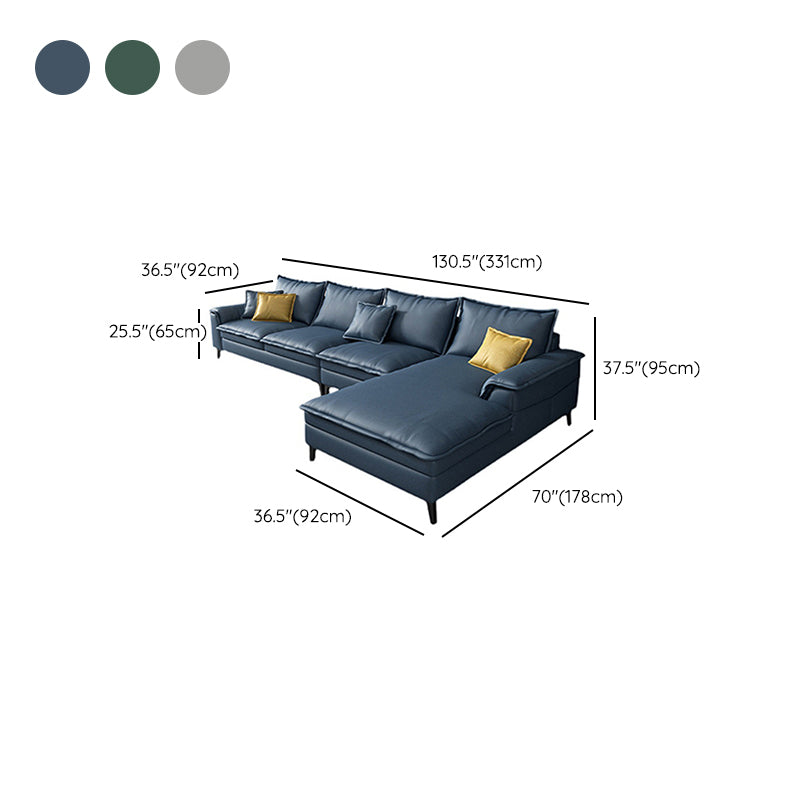 Scandinavian 4-seat Pillow Top Arm Sectional 37.4" High Sectional with 4 Pillows