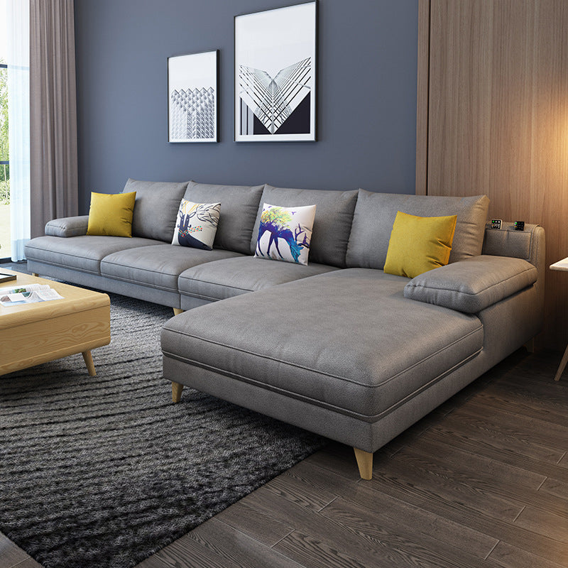 Pillow Top Arm Sectional with Storage Stain-resistant Faux Leather Sectional