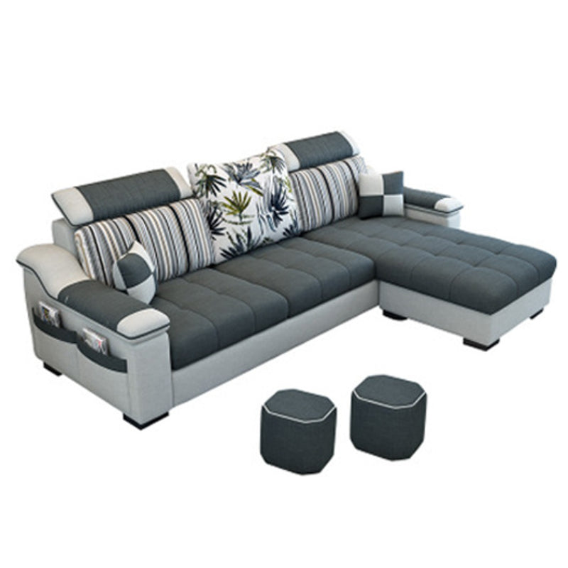 Modern Pillows Pillow Top Arm Living Room Fabric with Storage Seating