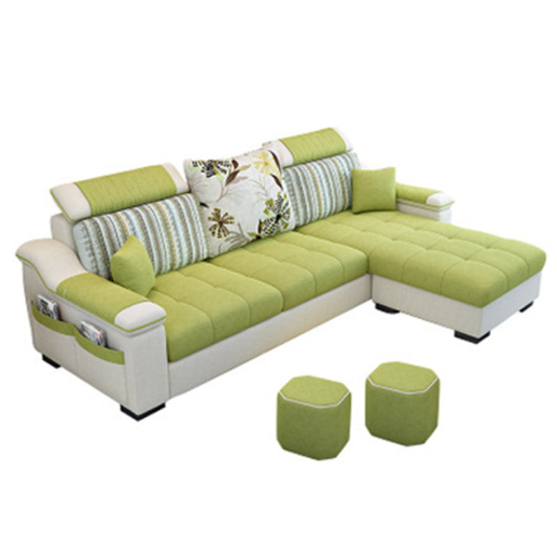 Modern Pillows Pillow Top Arm Living Room Fabric with Storage Seating