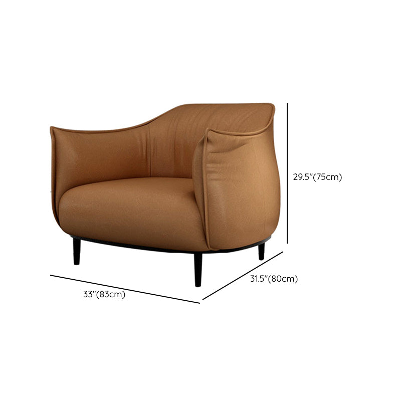 Contemporary Leather Standard Sofa Square Arm Tight Back Sofa