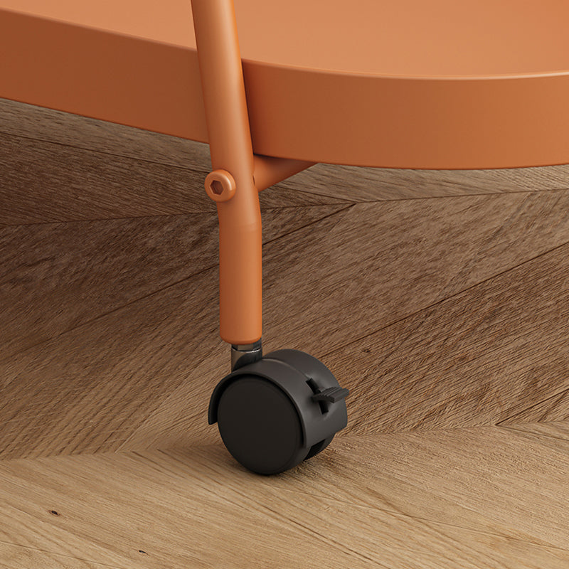 Mid-Century Metal End Side Table Oval 2-Tier Corner Table with Storage