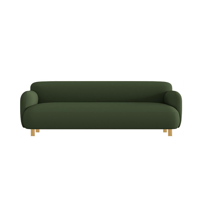 Contemporary Faux Leather Standard Sofa Square Arm Sofa for Living Room