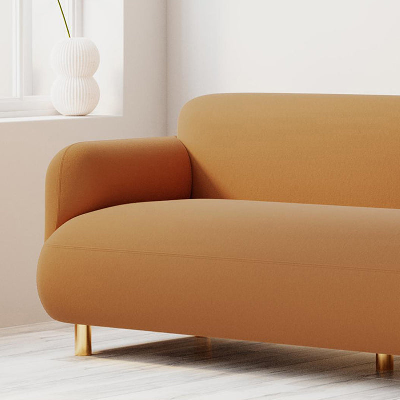 Contemporary Faux Leather Standard Sofa Square Arm Sofa for Living Room