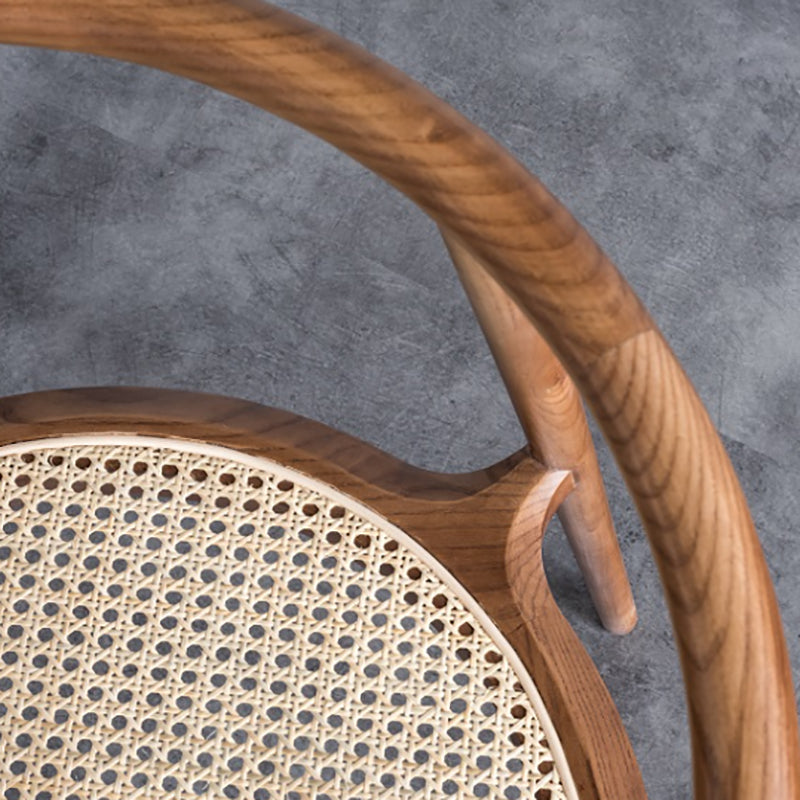 Solid Wood Frame Arms Included Chair with Sloped Arms and 4 Legs