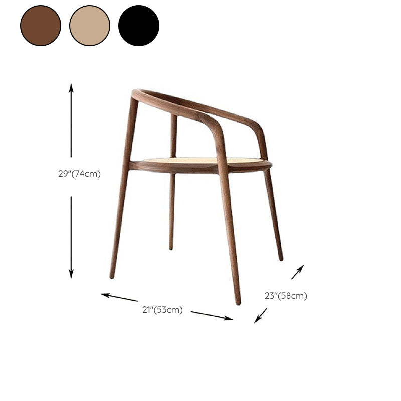 Solid Wood Frame Arms Included Chair with Sloped Arms and 4 Legs