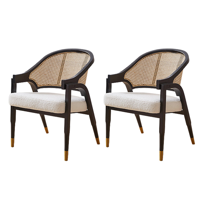Linen Chair Solid Wood Frame Arms Included Chair with Basic Four Leg