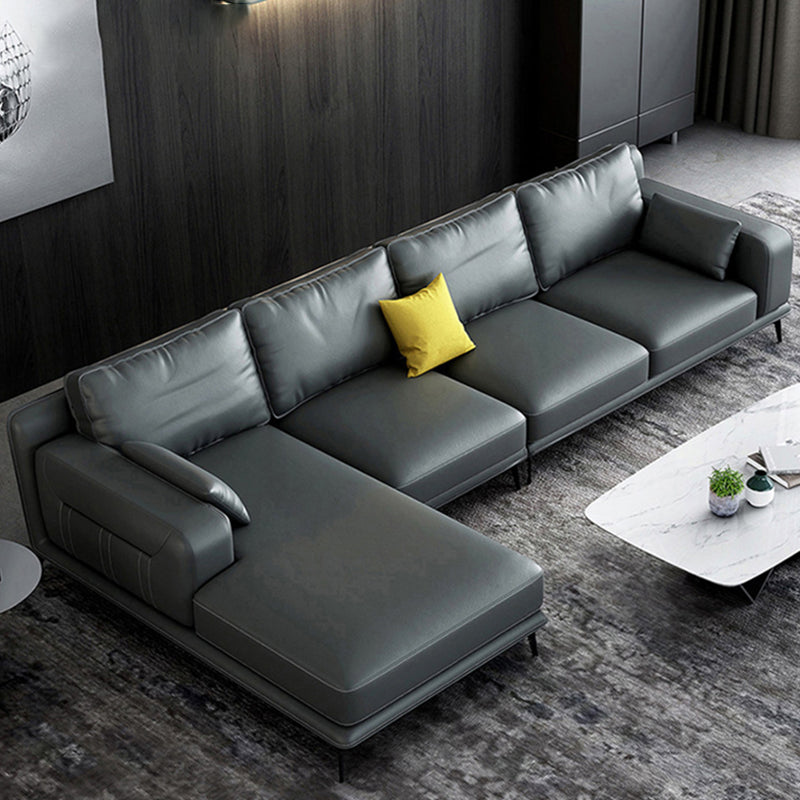 Stationary Faux Leather Living Room Flared Arm Pillows Nordic Seating