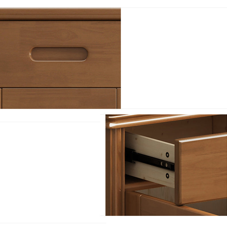 Mid-Century Modern Cabinet in Rubberwood with 2 Drawers and 3 Doors
