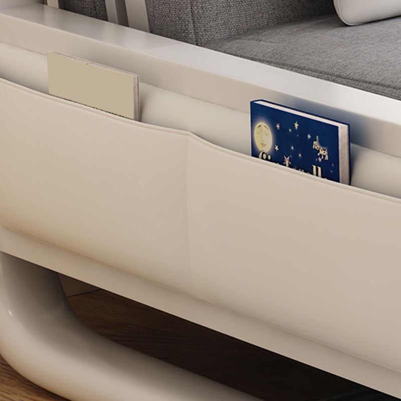 Linen Sofa Bed 35.43" Wide Square Arm Sleeper Sofa with Upholstered