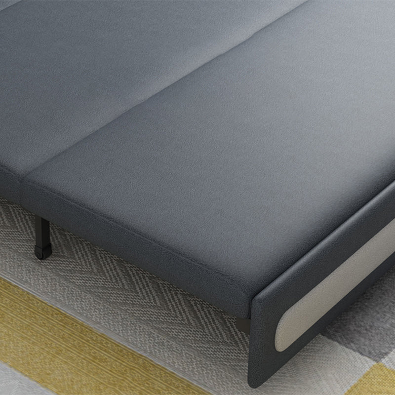 Gray Faux leather Sofa Bed 33.46" Wide Square Arm Sleeper Sofa