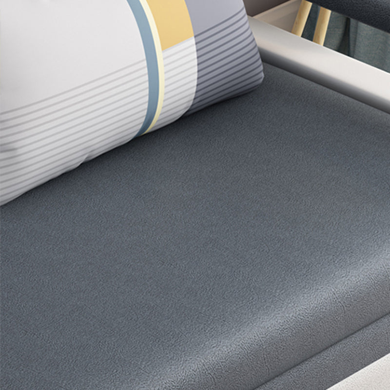 Gray Faux leather Sofa Bed 33.46" Wide Square Arm Sleeper Sofa