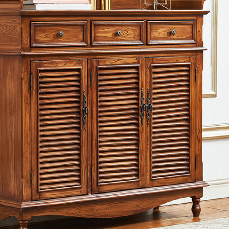 Industrial Rectangle Accent Cabinet with 6 Shelves Distressed Wood Cabinet