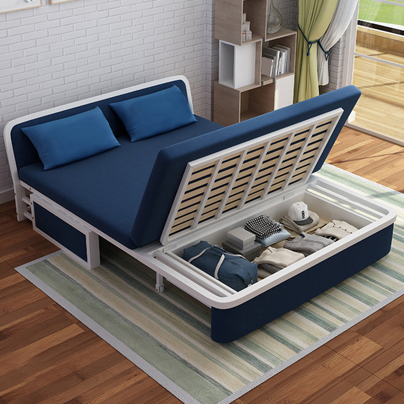 Linen Sofa Bed Scandinavian Square Arm Sleeper Sofa, 35.43" Wide