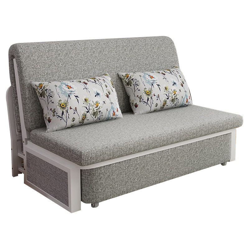 Linen Sofa Bed Scandinavian Square Arm Sleeper Sofa, 35.43" Wide