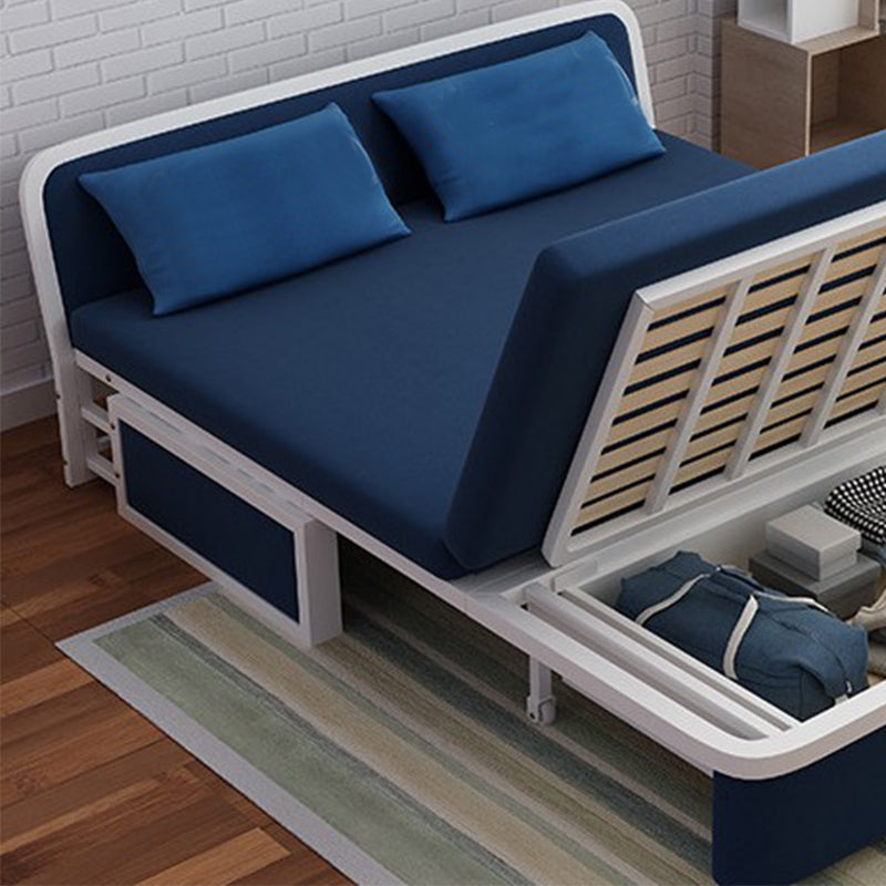 Linen Sofa Bed Scandinavian Square Arm Sleeper Sofa, 35.43" Wide