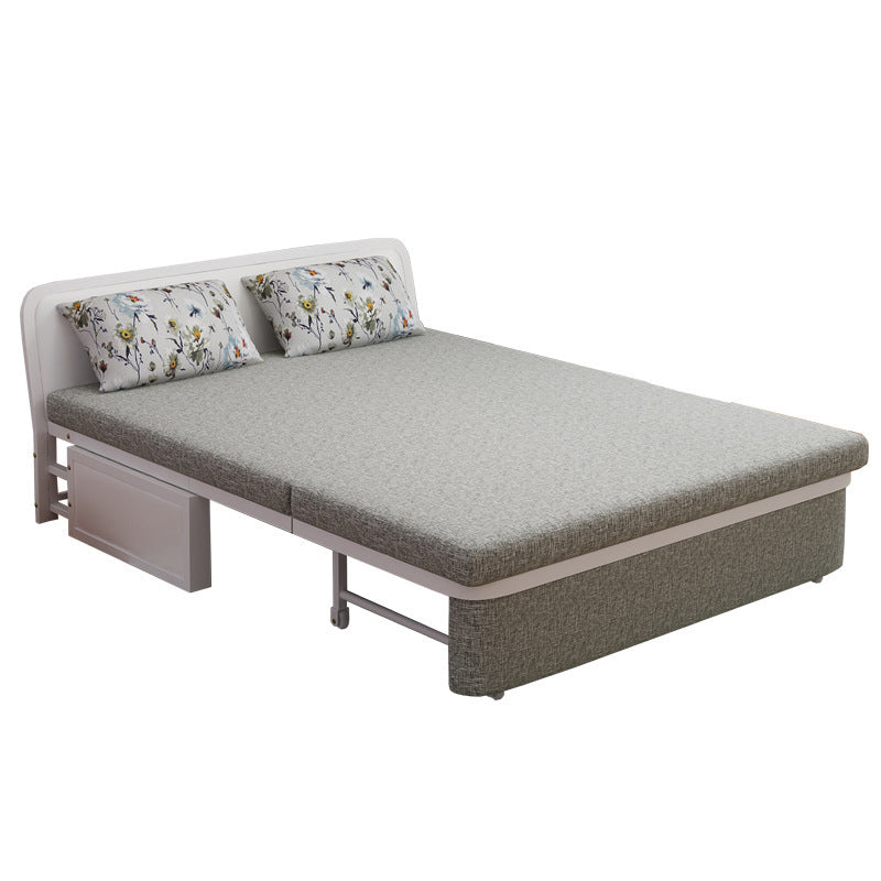 Linen Sofa Bed Scandinavian Square Arm Sleeper Sofa, 35.43" Wide