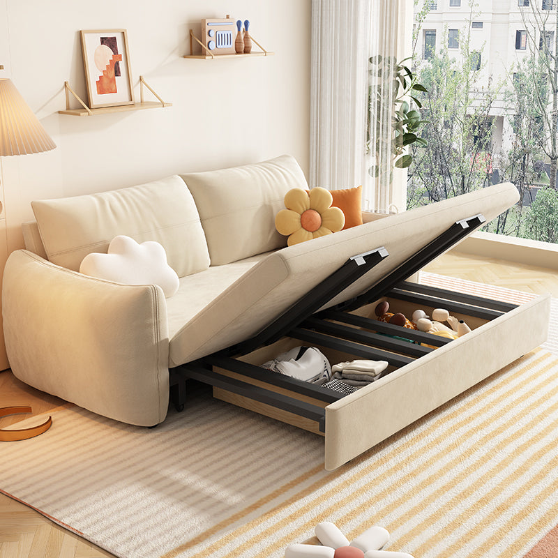 Modern Futon Sofa Bed 30.31" Wide Fabric Storage Futon with Mattress