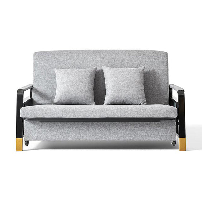 Convertible Bed Sofa with Storage Square Arms Cushion Back Bed Sofa