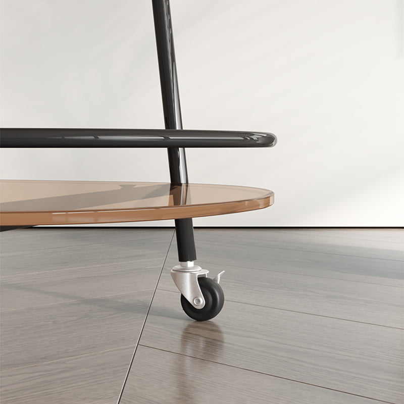Modern Double Tier Corner Table Glass Side End Table with Storage