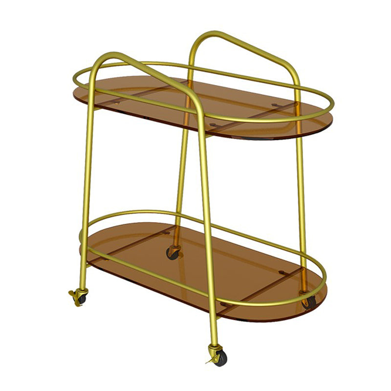 Modern Double Tier Corner Table Glass Side End Table with Storage