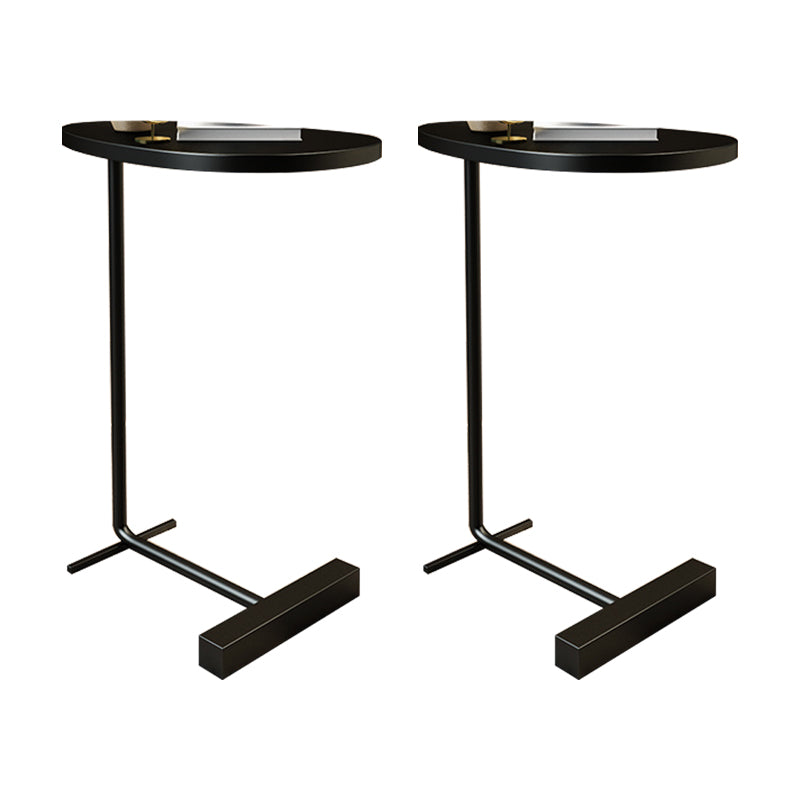 23.6inch Tall Modern C Corner Table Wood Side End Table for Living Room