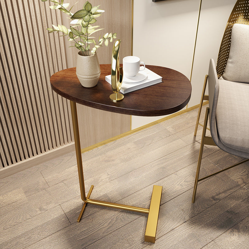 23.6inch Tall Modern C Corner Table Wood Side End Table for Living Room