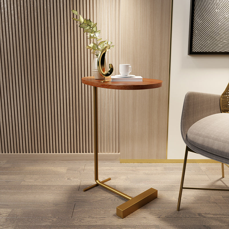 23.6inch Tall Modern C Corner Table Wood Side End Table for Living Room