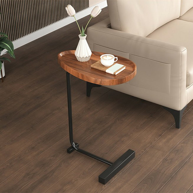23.6inch Tall Modern C Corner Table Wood Side End Table for Living Room