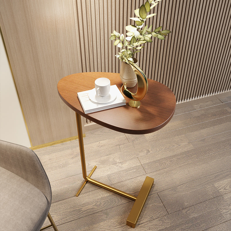 23.6inch Tall Modern C Corner Table Wood Side End Table for Living Room