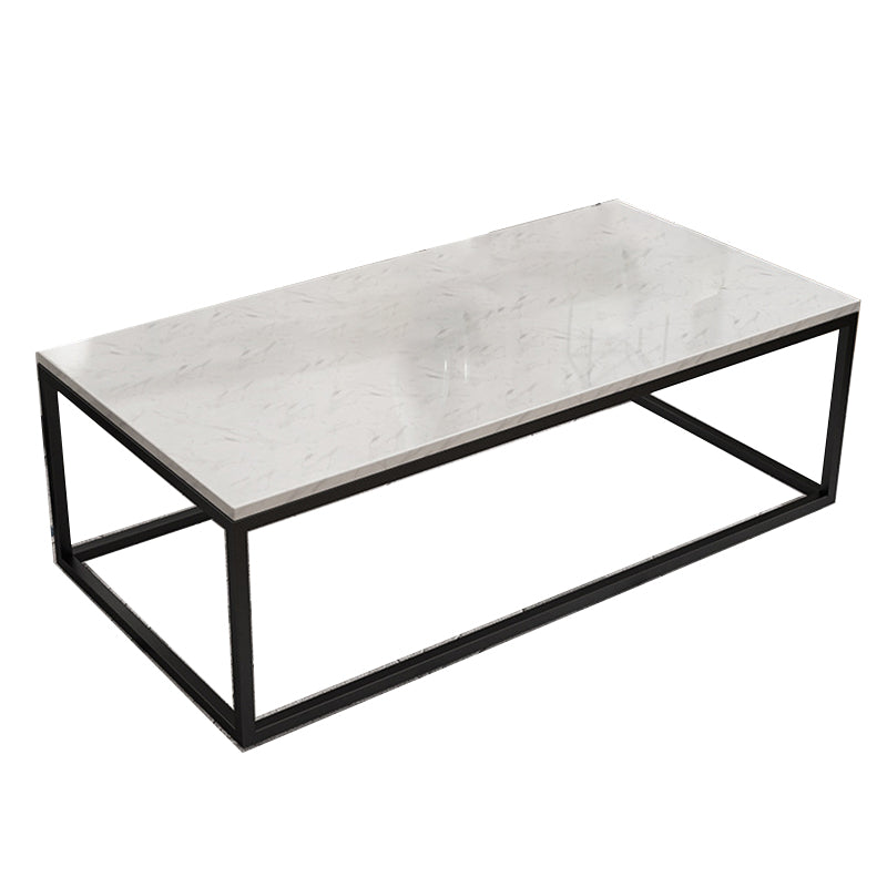 Marble Metal Frame Coffee Table Luxurious Rectangular Cocktail Table